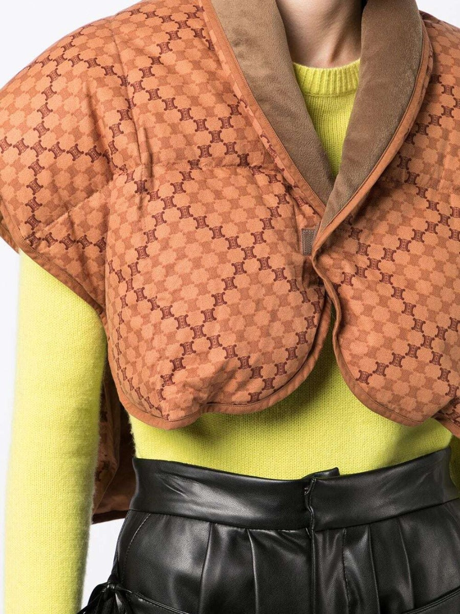 Cropped Padded Plaid Jacket - Rewind Vintage Affairs