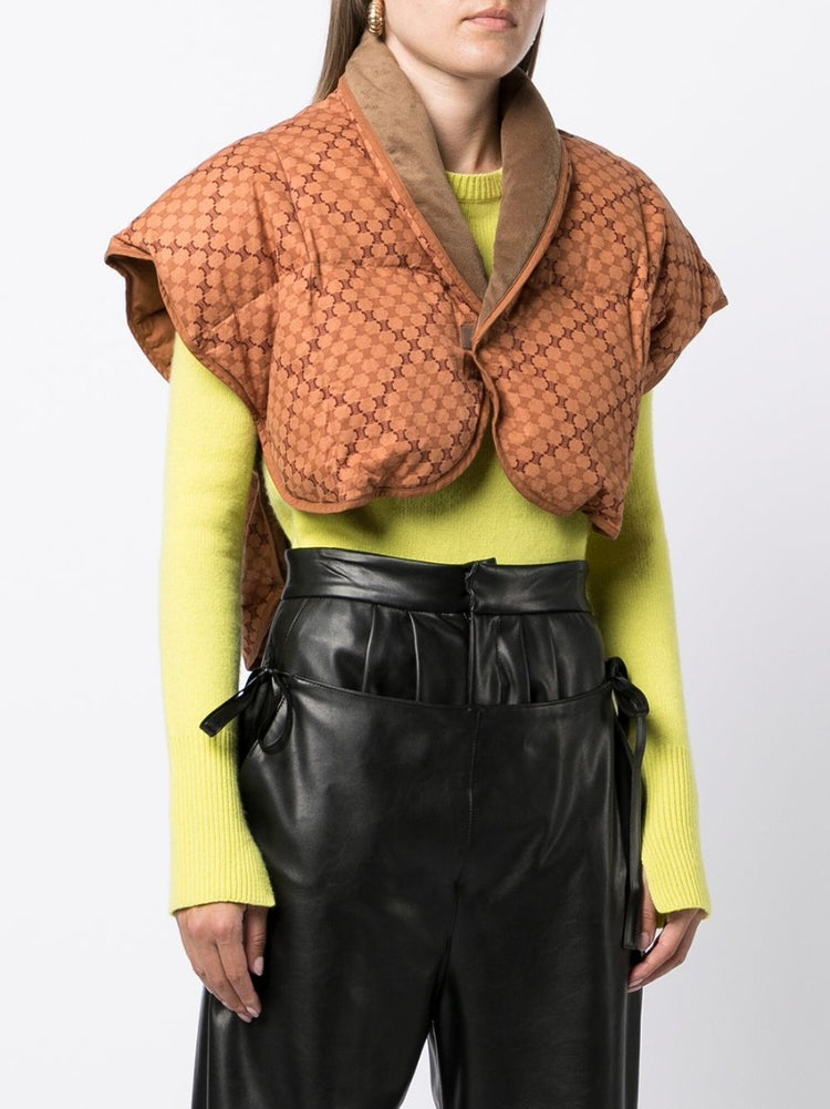 Cropped Padded Plaid Jacket - Rewind Vintage Affairs