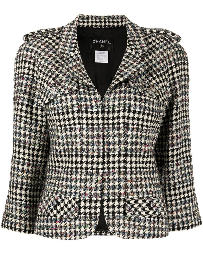 2006 Houndstooth Zip-Up Jacket - Rewind Vintage Affairs