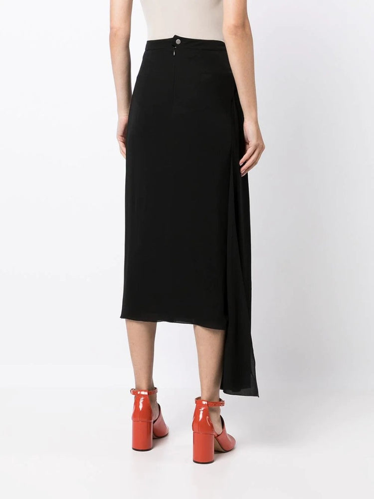 Asymmetric Silk Midi Skirt - rewindvintageofficial