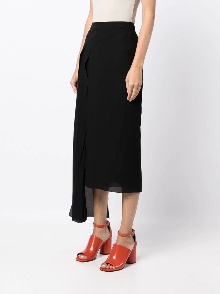 Asymmetric Silk Midi Skirt - rewindvintageofficial