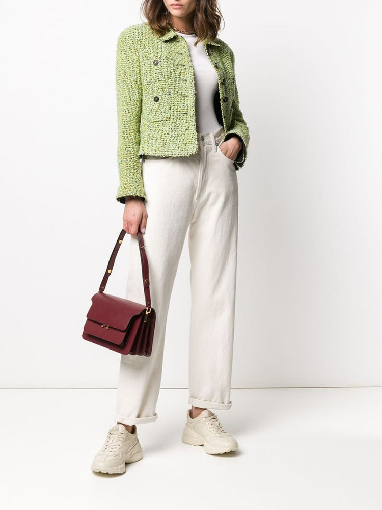 Green Bouclé Tweed Jacket - rewindvintageofficial