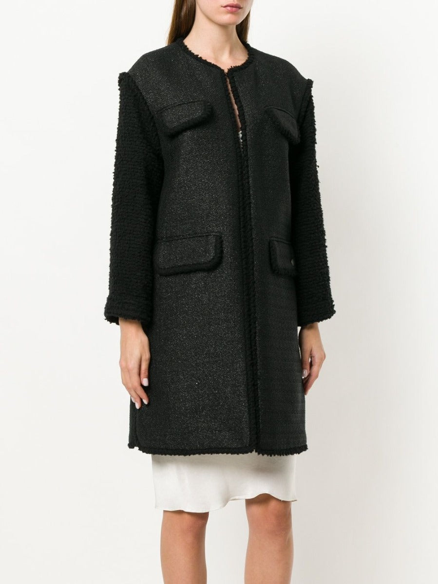 Black Tweed Coat - rewindvintageofficial