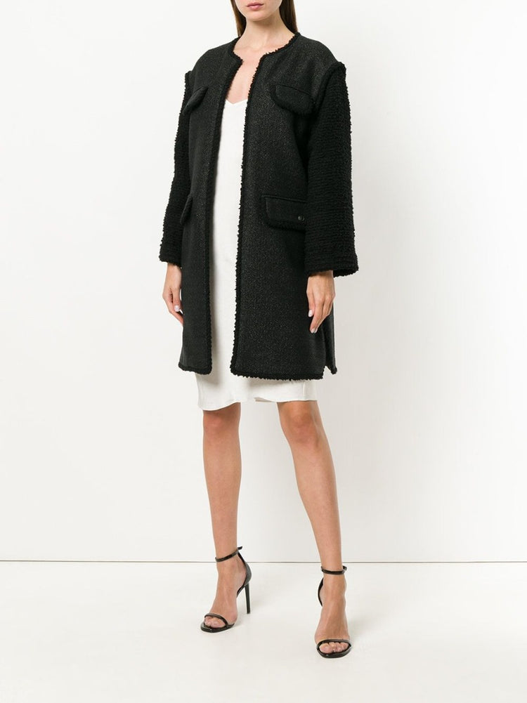 Black Tweed Coat - rewindvintageofficial