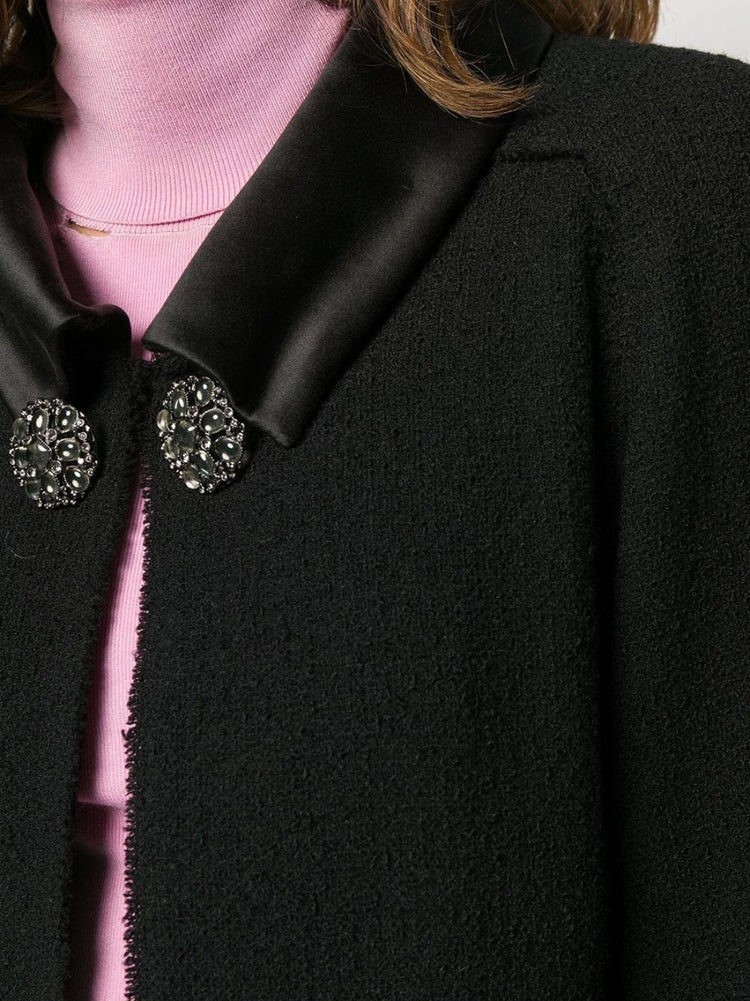Black Wool Knit Coat - rewindvintageofficial