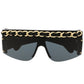 Chain Embellished Sunglasses - Rewind Vintage Affairs