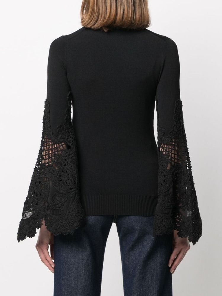 Crochet Sleeve Jumper - rewindvintageofficial