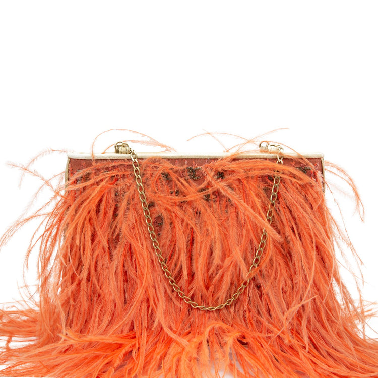 Feather Embellished Clutch Bag - Rewind Vintage Affairs