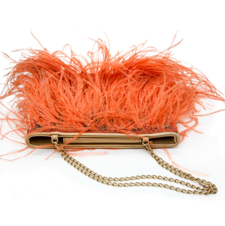 Feather Embellished Clutch Bag - Rewind Vintage Affairs