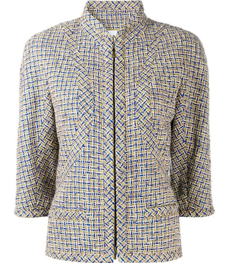 Grey Tweed Zip Jacket - rewindvintageofficial
