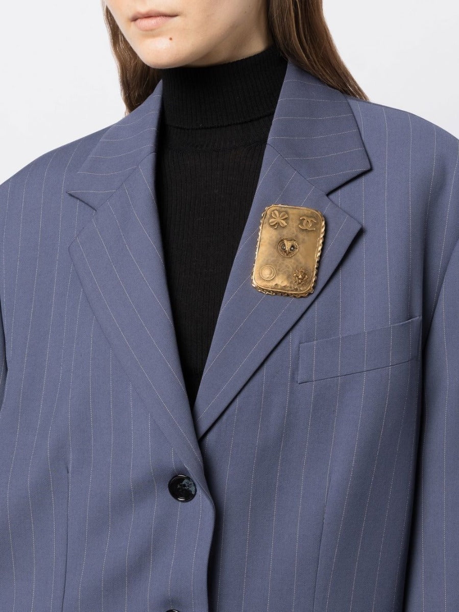 Hammered Metal Plate Owl Brooch - Rewind Vintage Affairs