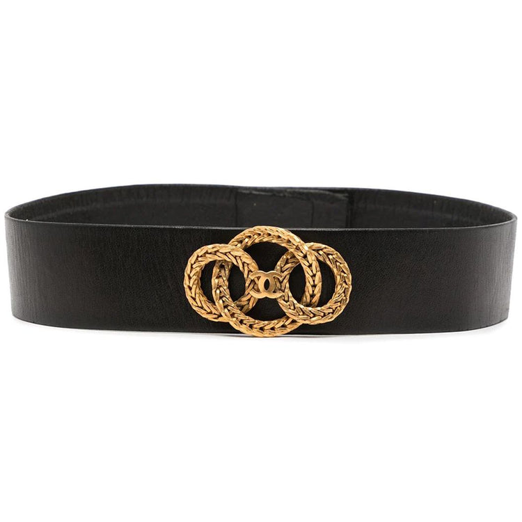 Haute Couture Black Woven Buckle Belt - rewindvintageofficial