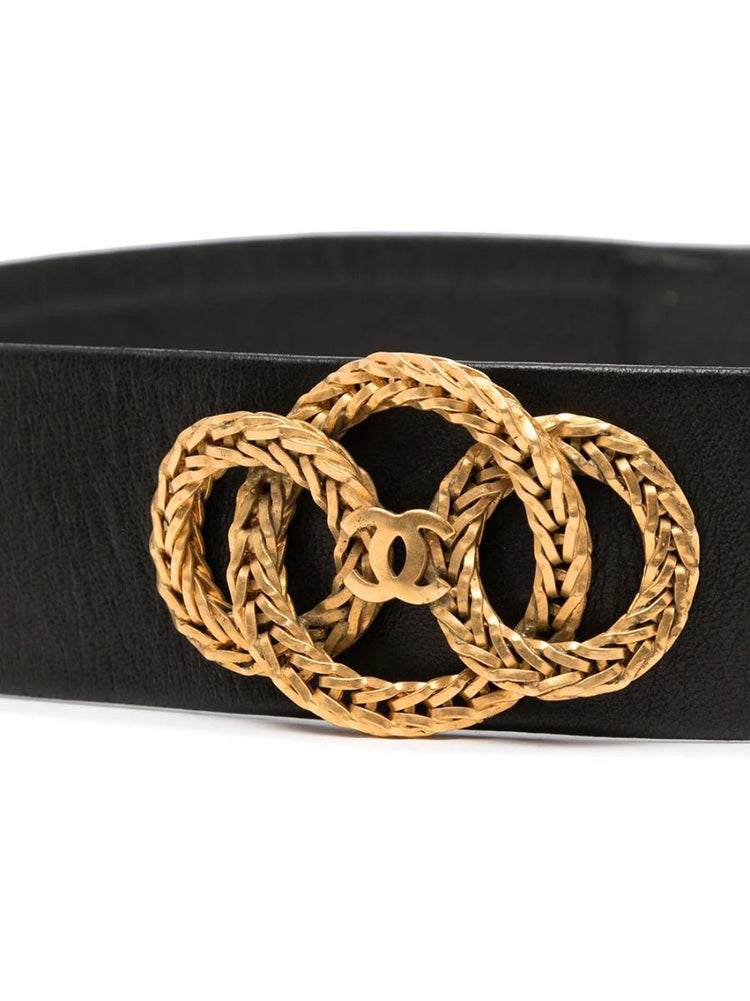 Haute Couture Black Woven Buckle Belt - rewindvintageofficial