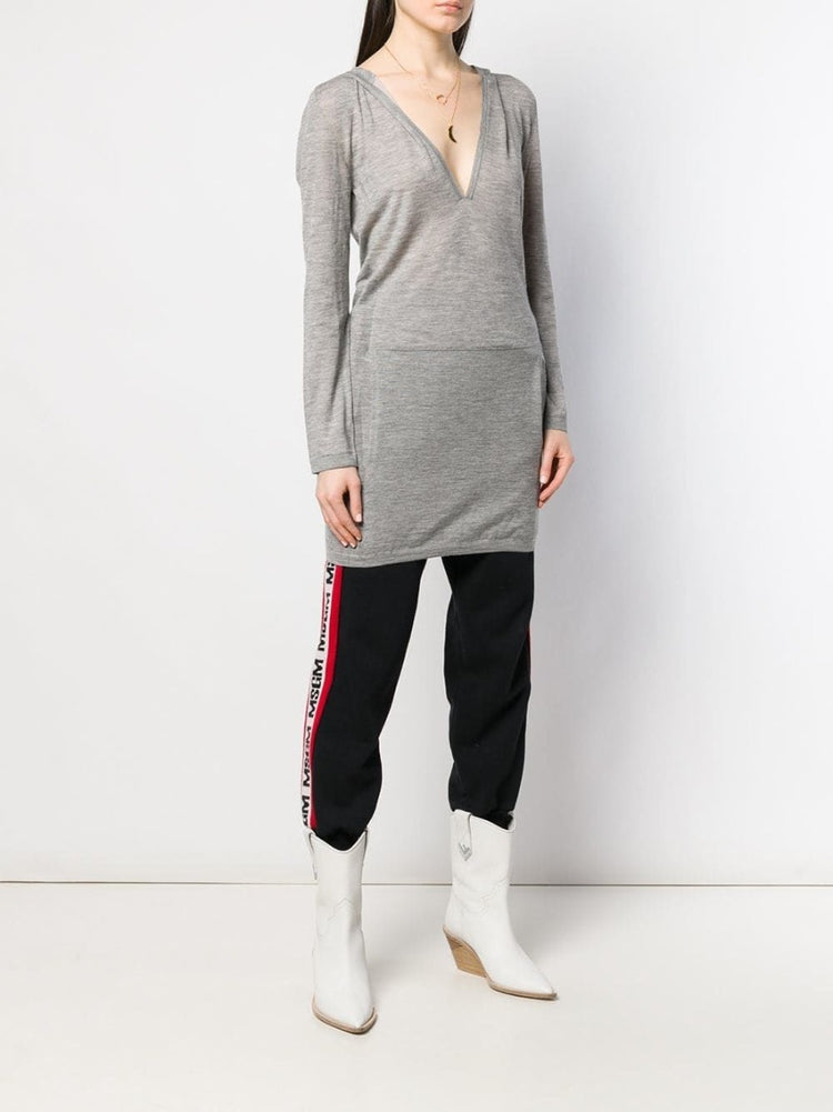 Long Grey Hooded Lounge Top - rewindvintageofficial