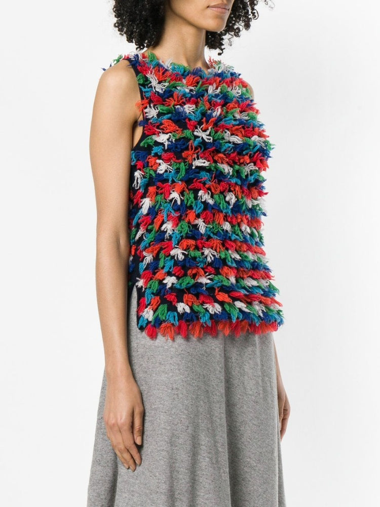 Multicolour Cashmere Vest Top - rewindvintageofficial