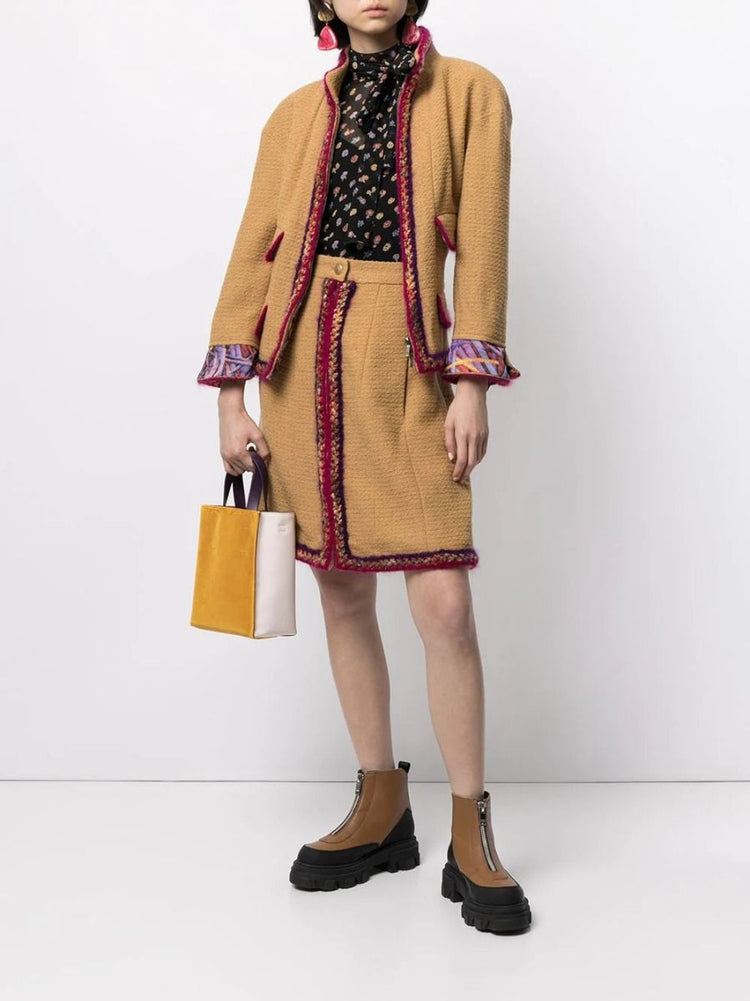 Mustard Skirt Suit - rewindvintageofficial