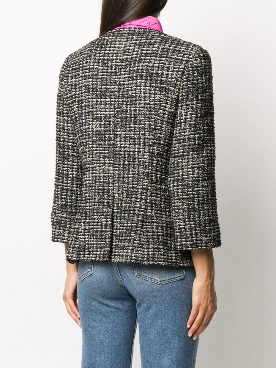 Navy Bouclé Tweed Jacket - rewindvintageofficial