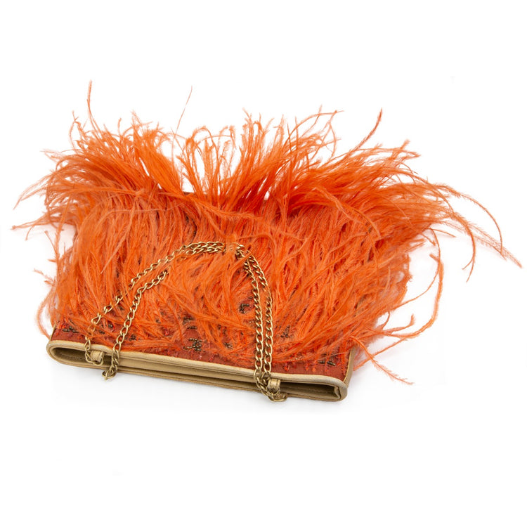 Feather Embellished Clutch Bag - Rewind Vintage Affairs