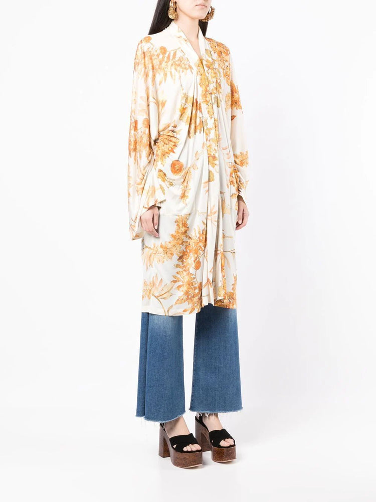 Paris Athens silk Baroque Pattern Kimono - Rewind Vintage Affairs