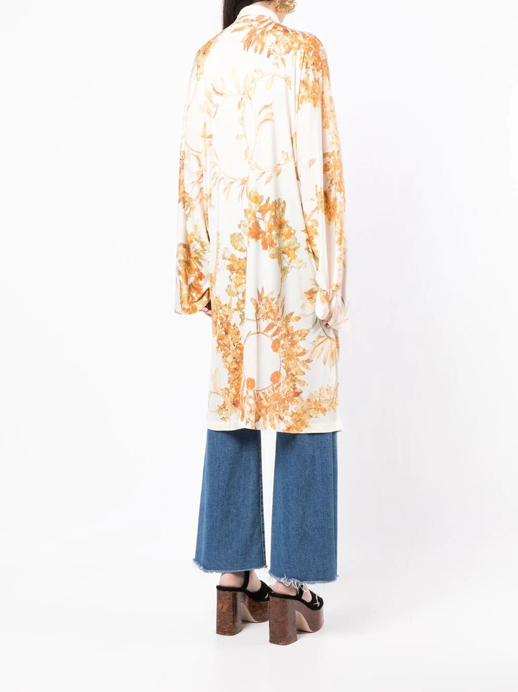 Paris Athens silk Baroque Pattern Kimono - Rewind Vintage Affairs
