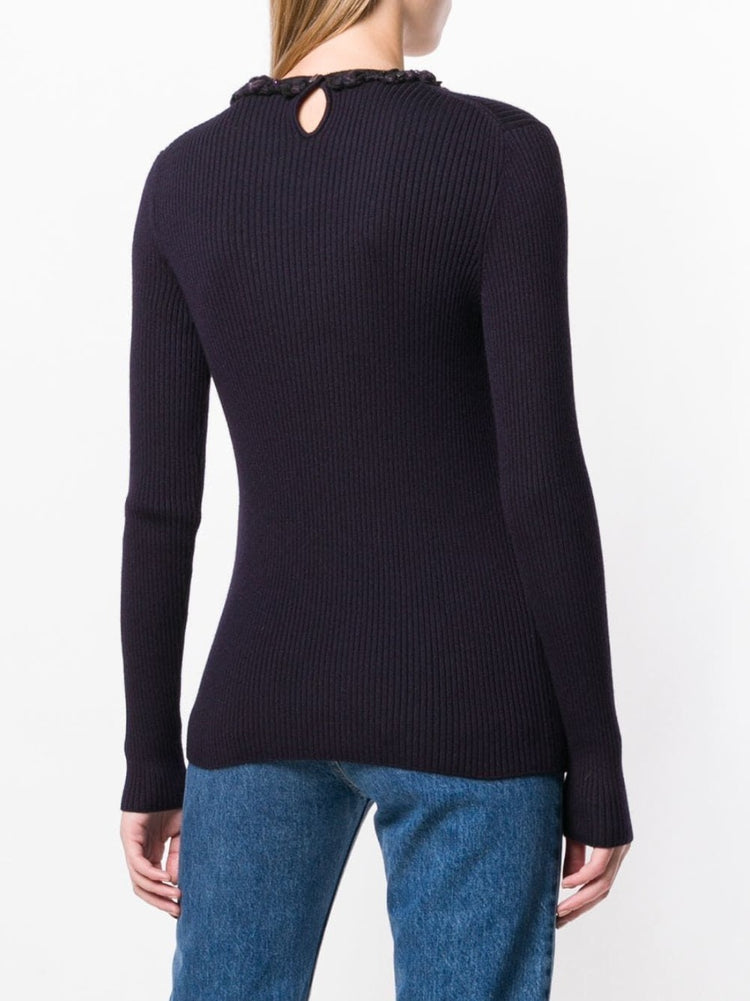 Plum Embellished Jumper - rewindvintageofficial