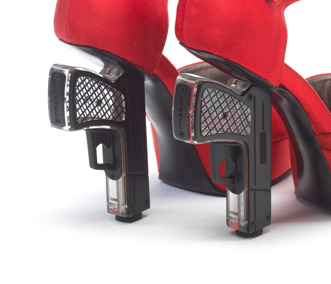 Custom-order Red Silk Gun Shoes - Rewind Vintage Affairs