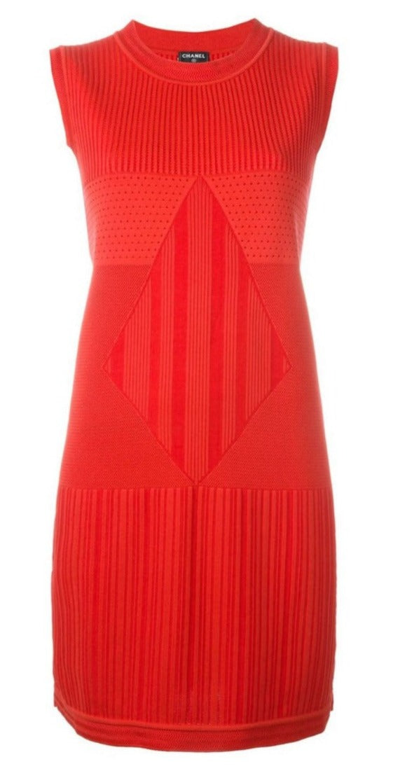 Sleeveless Red Knit Dress - rewindvintageofficial