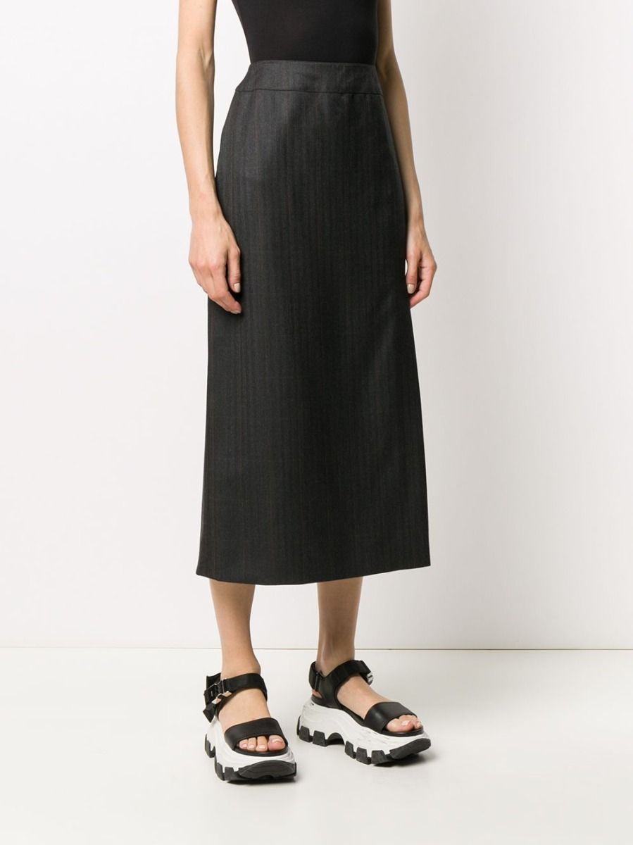 Straight Black Wrap Skirt - rewindvintageofficial