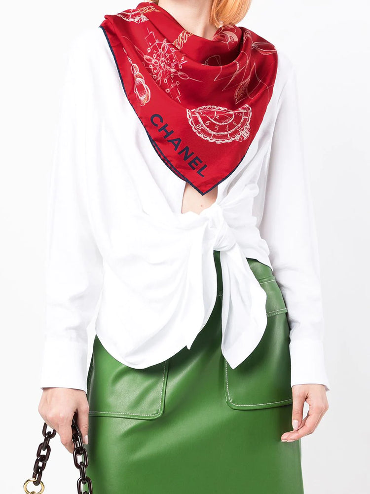 Symbols Motif Silk Scarf - Rewind Vintage Affairs