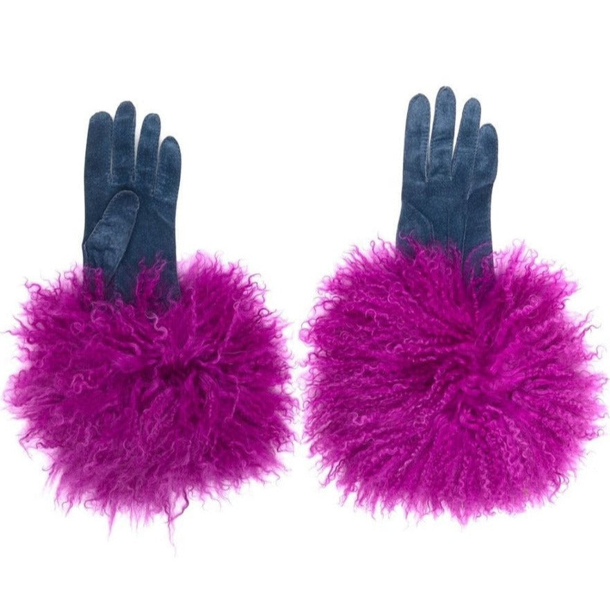 Trimmed Cuff Leather Gloves - Rewind Vintage Affairs