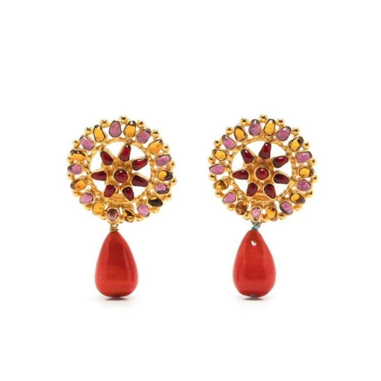 Glass-Bead Drop Earrings - Rewind Vintage Affairs