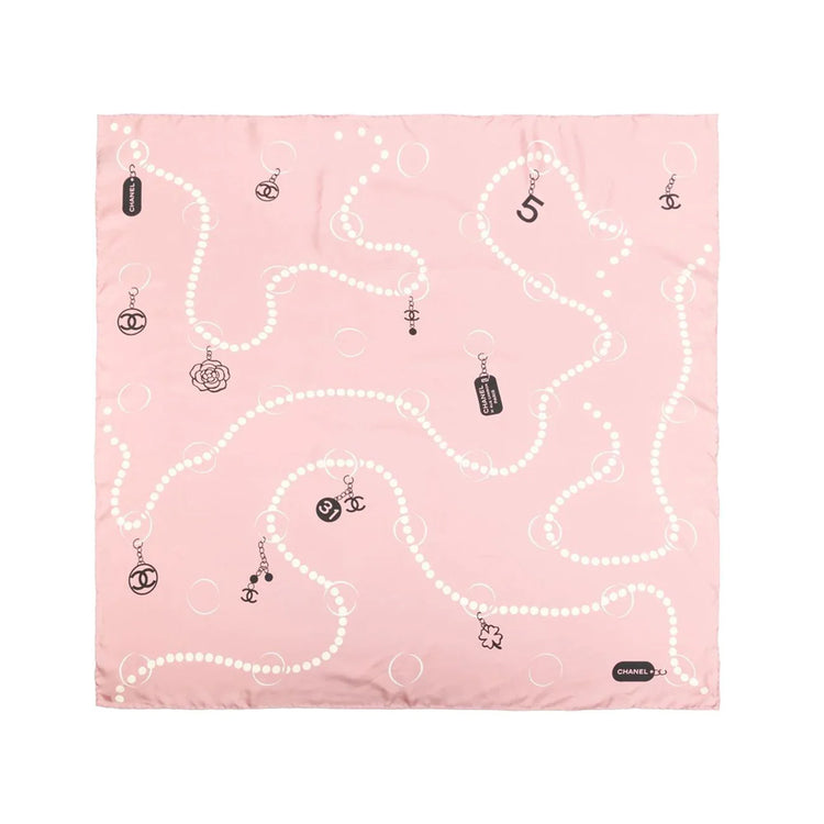 Pink Pearl CC Charms Silk Scarf - Rewind Vintage Affairs