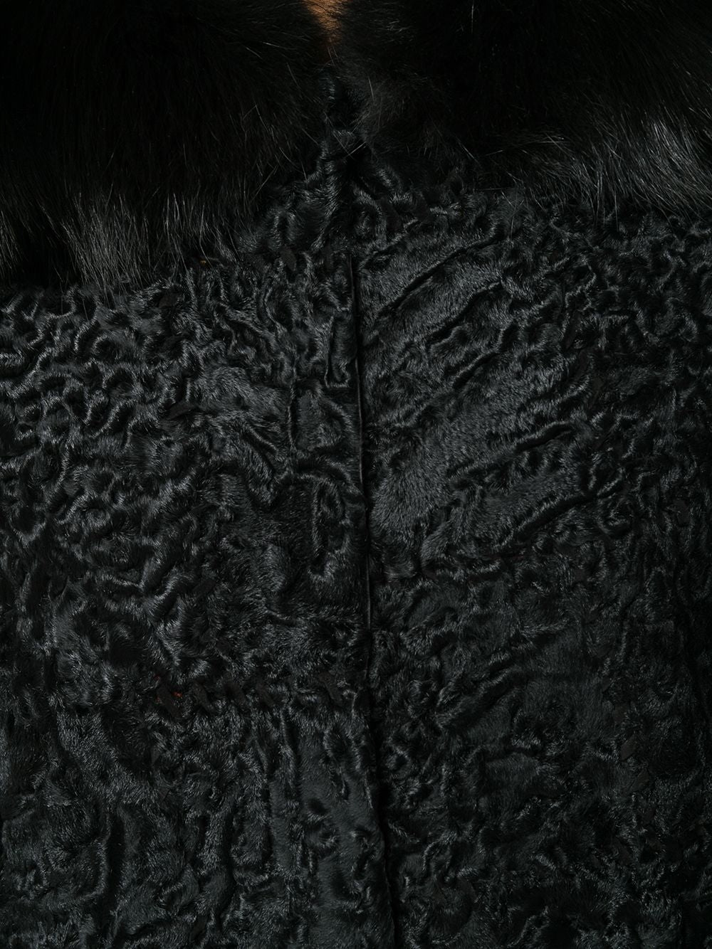 Black Jacquard Astrakhan Coat - rewindvintageofficial