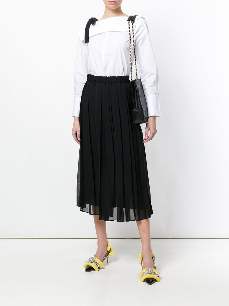 Black Pleated Skirt - rewindvintageofficial