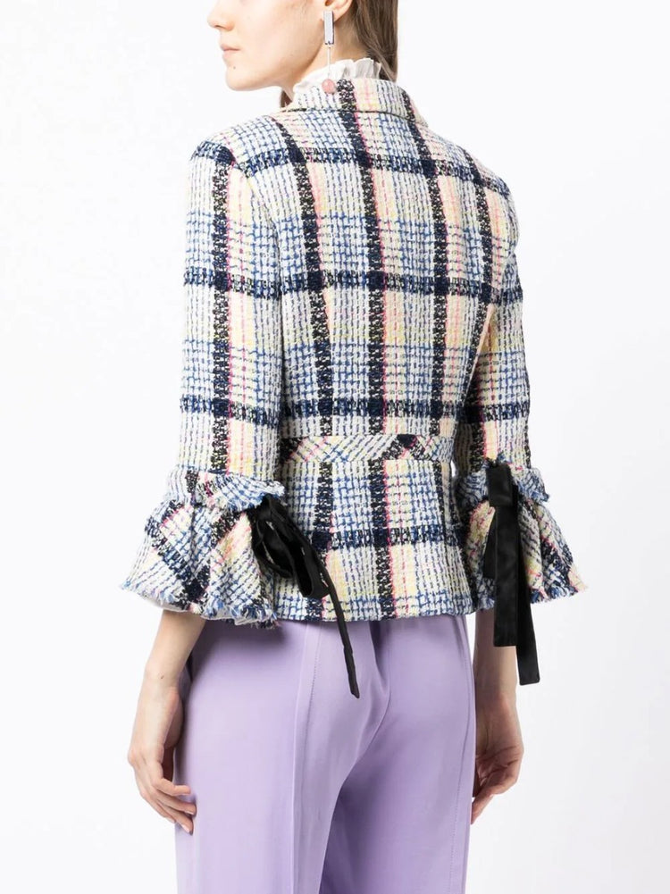 Ribbon-Detailed Tweed Jacket - Rewind Vintage Affairs