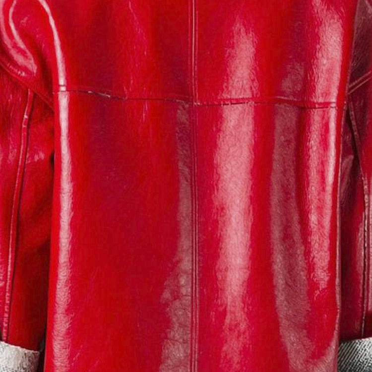 Chanel Red Leather Coat