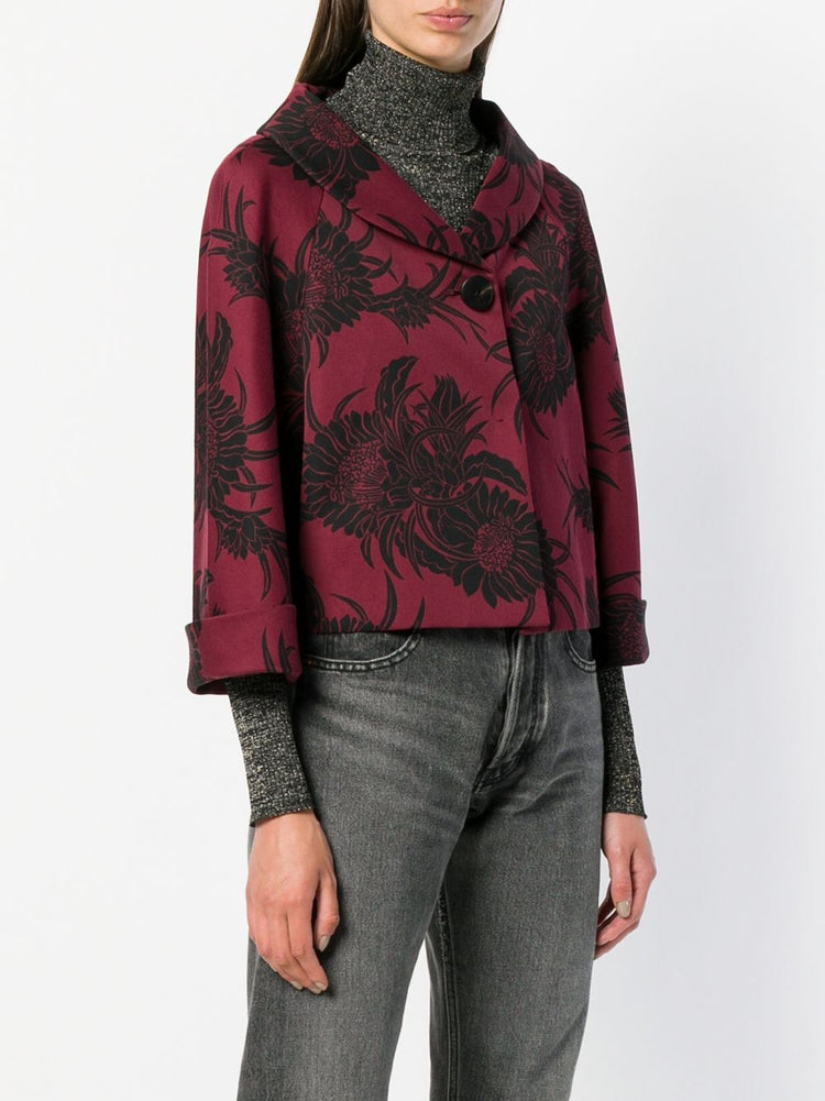 Floral Cropped Jacket - rewindvintageofficial