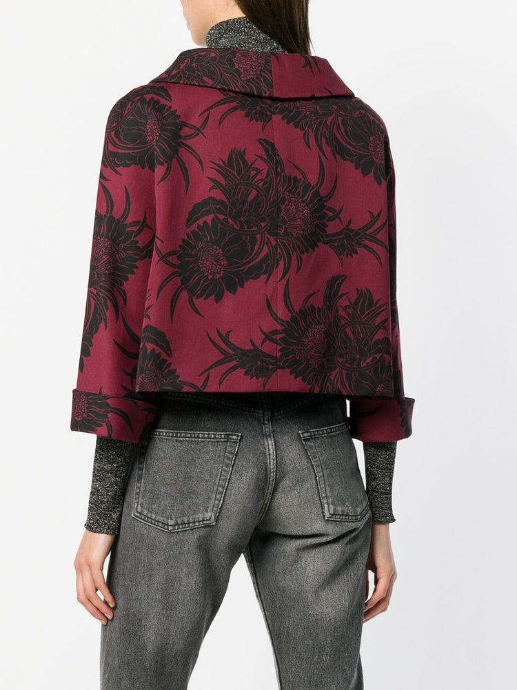 Floral Cropped Jacket - rewindvintageofficial