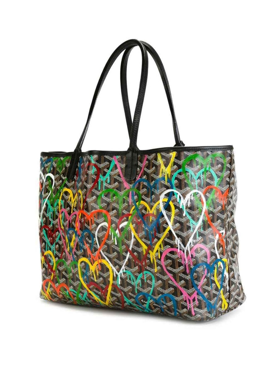 Customised "Hearts" Monogram St Louis Tote - rewindvintageofficial