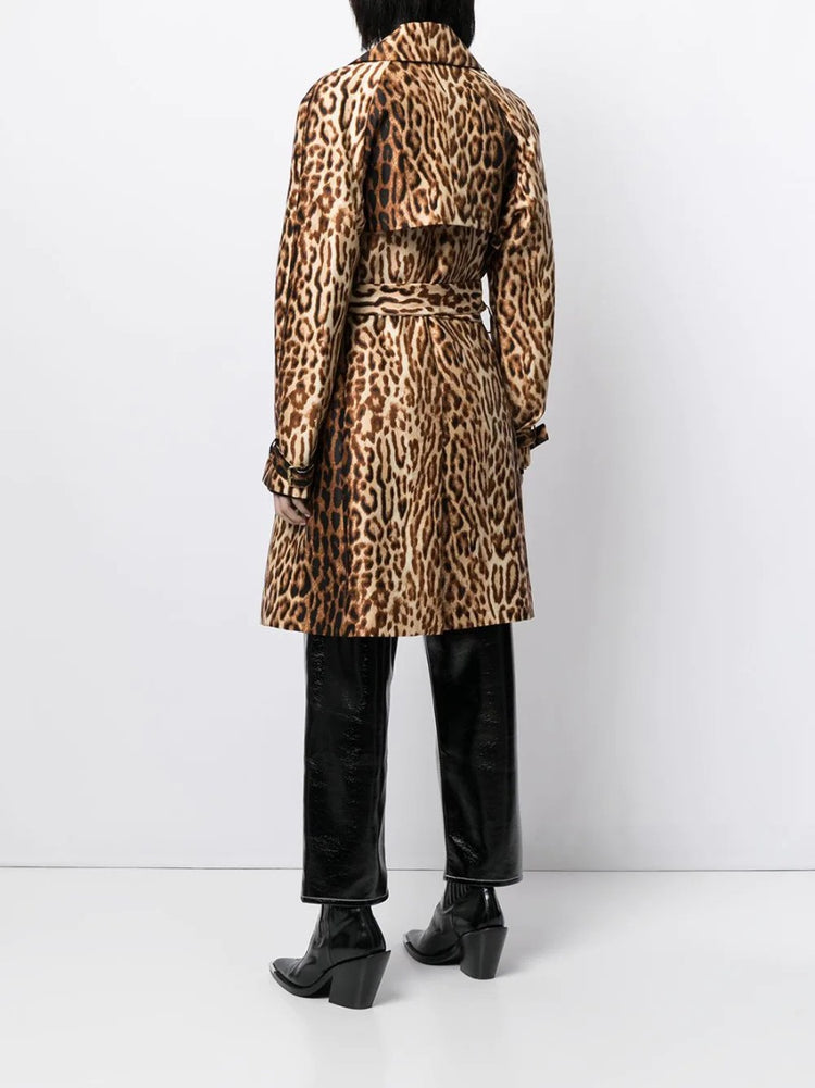 Leopard Print Trench Coat by Phoebe Philo - rewindvintageofficial
