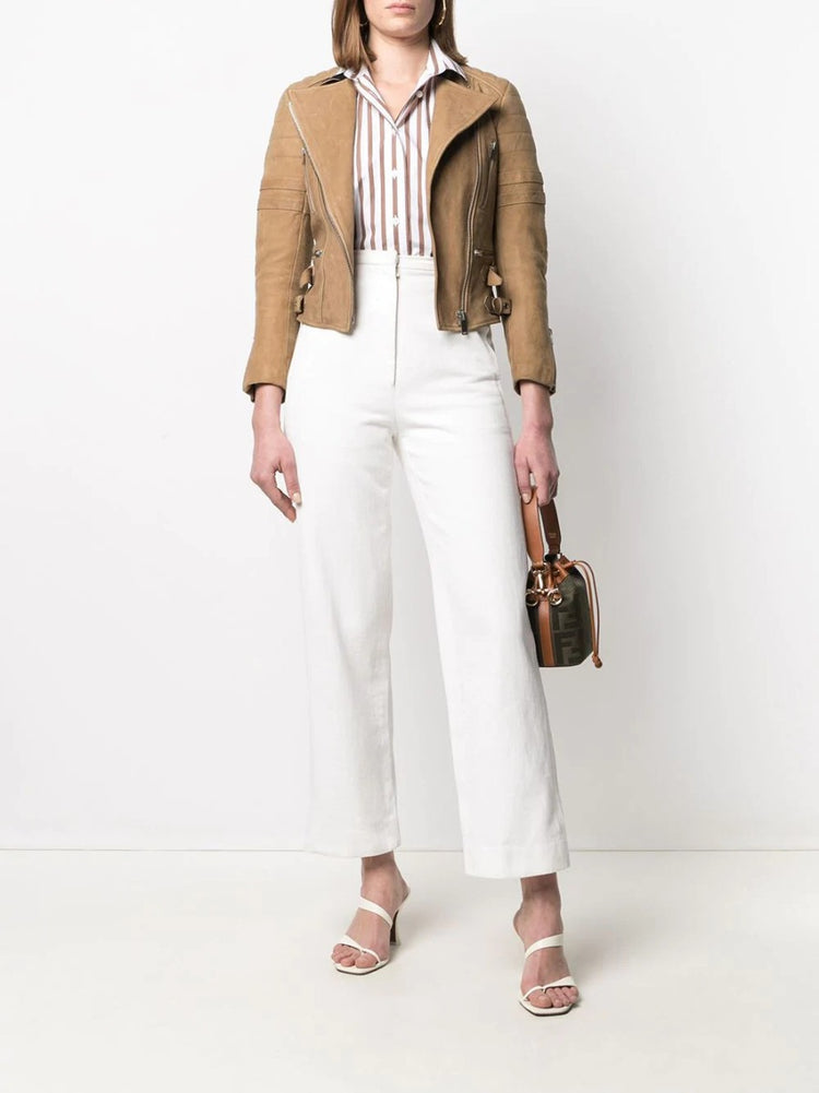 Camel Leather Jacket - rewindvintageofficial
