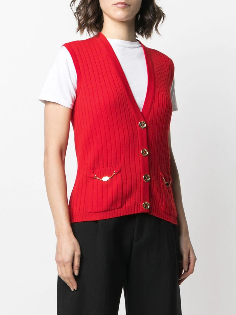 Sleeveless Wool Cardigan - rewindvintageofficial