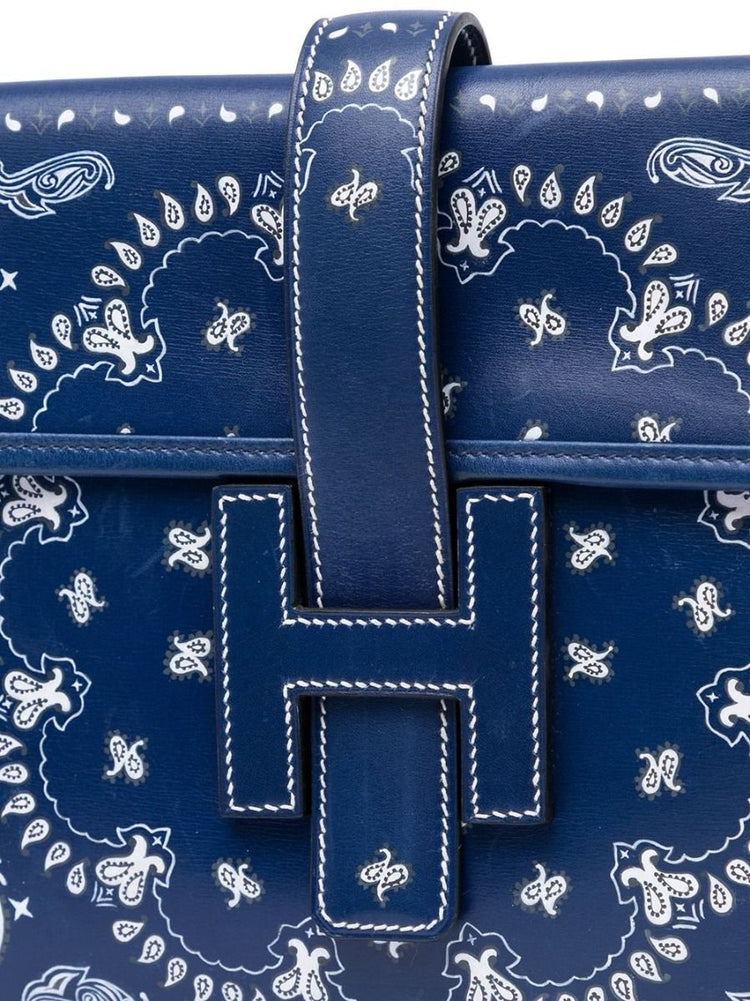 Blue Bandana Print Jige Clutch - rewindvintageofficial