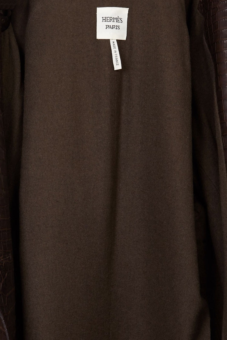 Hermes Brown Exotic Trench Coat
