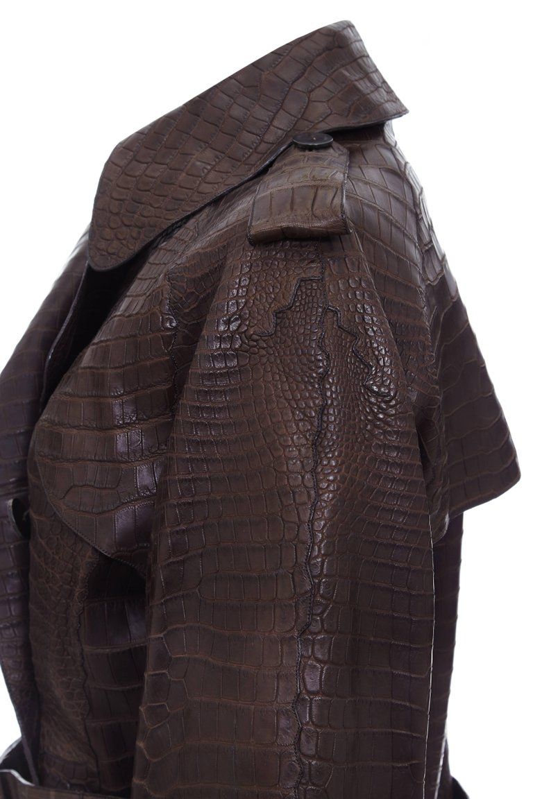 Hermes Brown Exotic Trench Coat