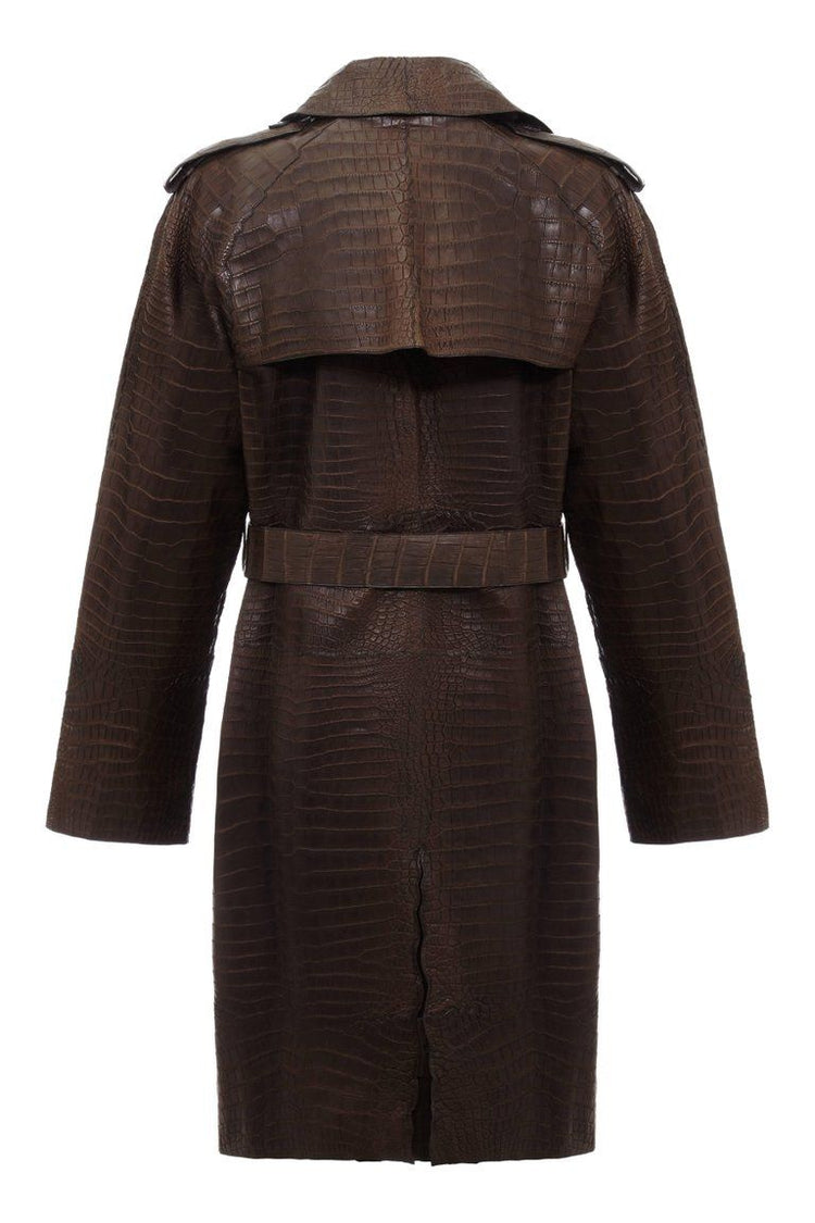 Hermes Brown Exotic Trench Coat