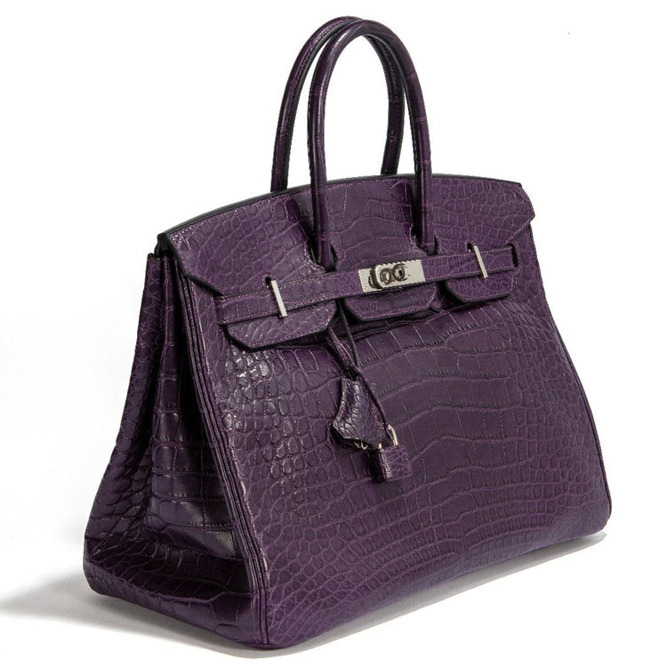 Purple Birkin Porosus 35 - Rewind Vintage Affairs