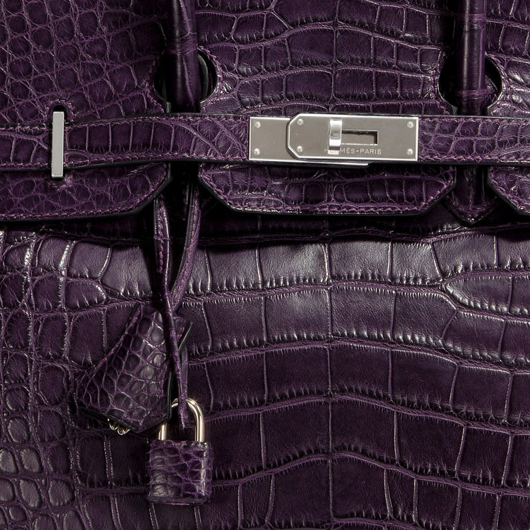 Purple Birkin Porosus 35 - Rewind Vintage Affairs