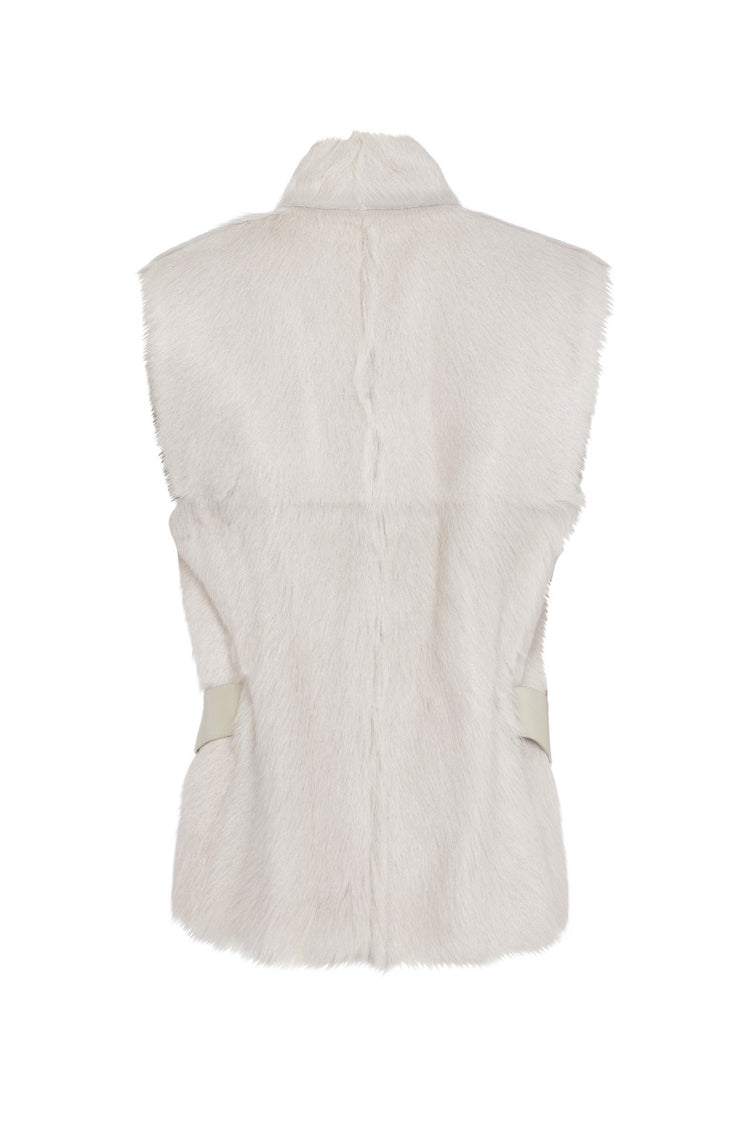 White Goatskin Gilet - Rewind Vintage Affairs