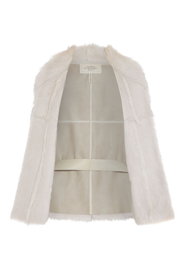 White Goatskin Gilet - Rewind Vintage Affairs